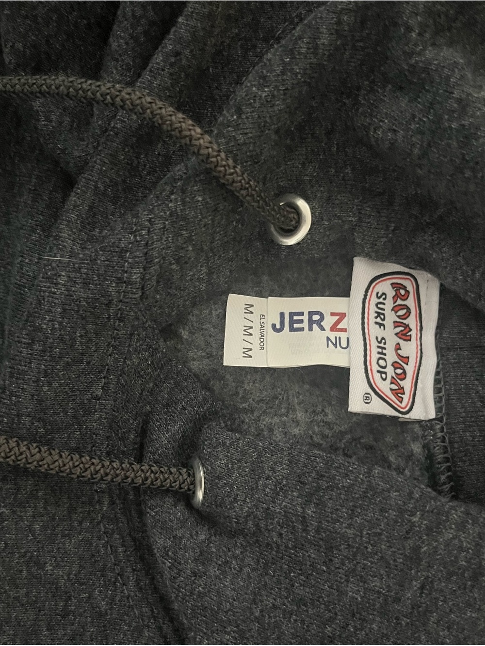 Ron Jon Charcoal Hooded Sweatshirt with Surf Patch - Picture 5 of 5